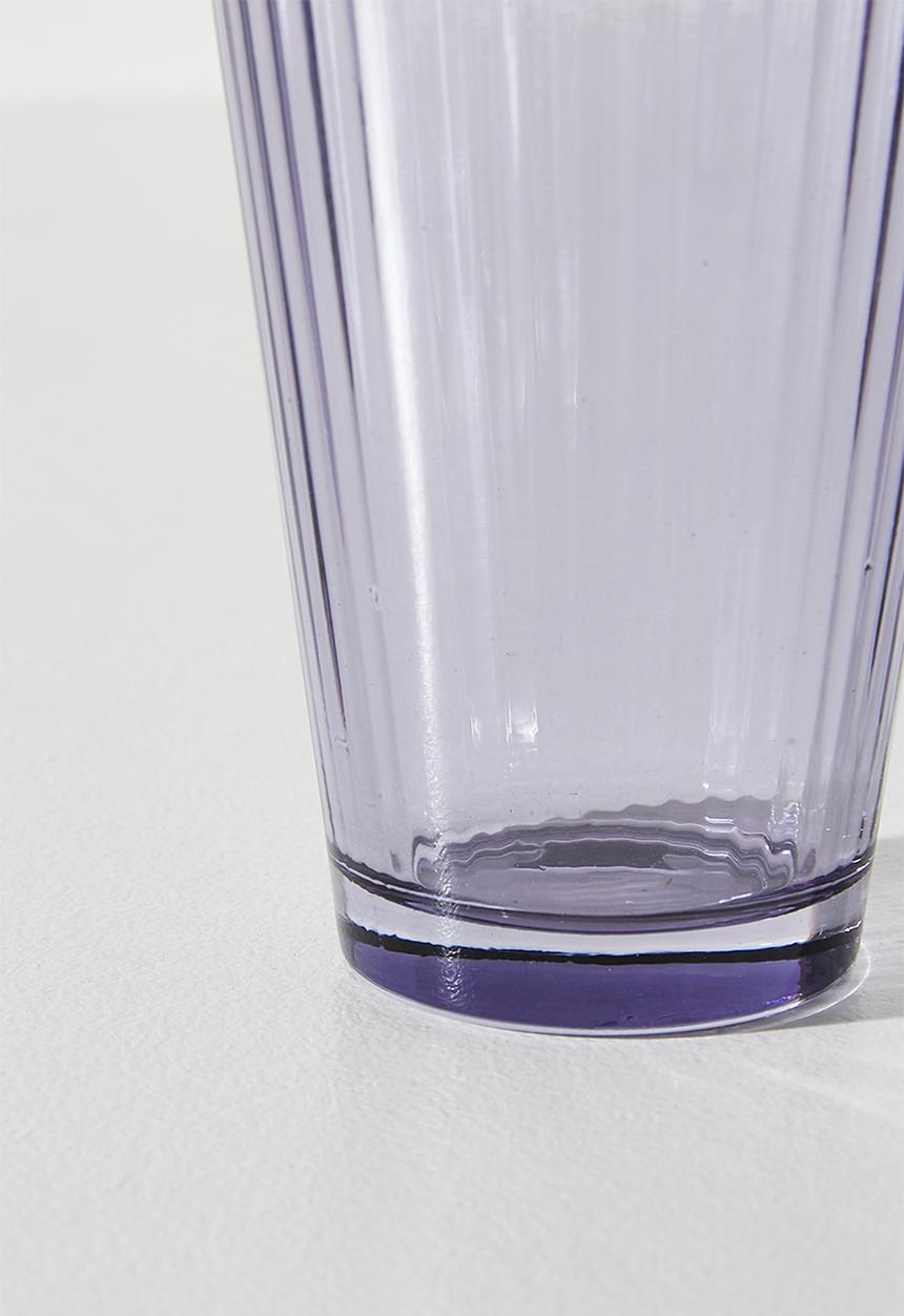 Excellent Houseware - Ribbed Purple  Drinking Glass Set - 6pcs