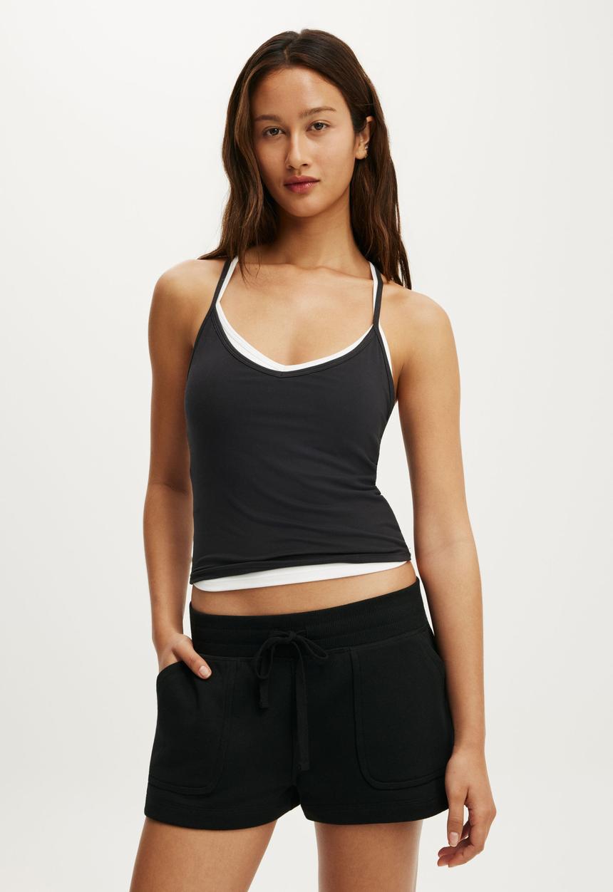 Cotton On - Active Fleece Utility Short - Black
