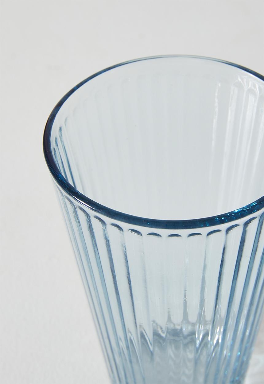 Excellent Houseware - Ribbed Light Blue Drinking Glass Set - 6pcs