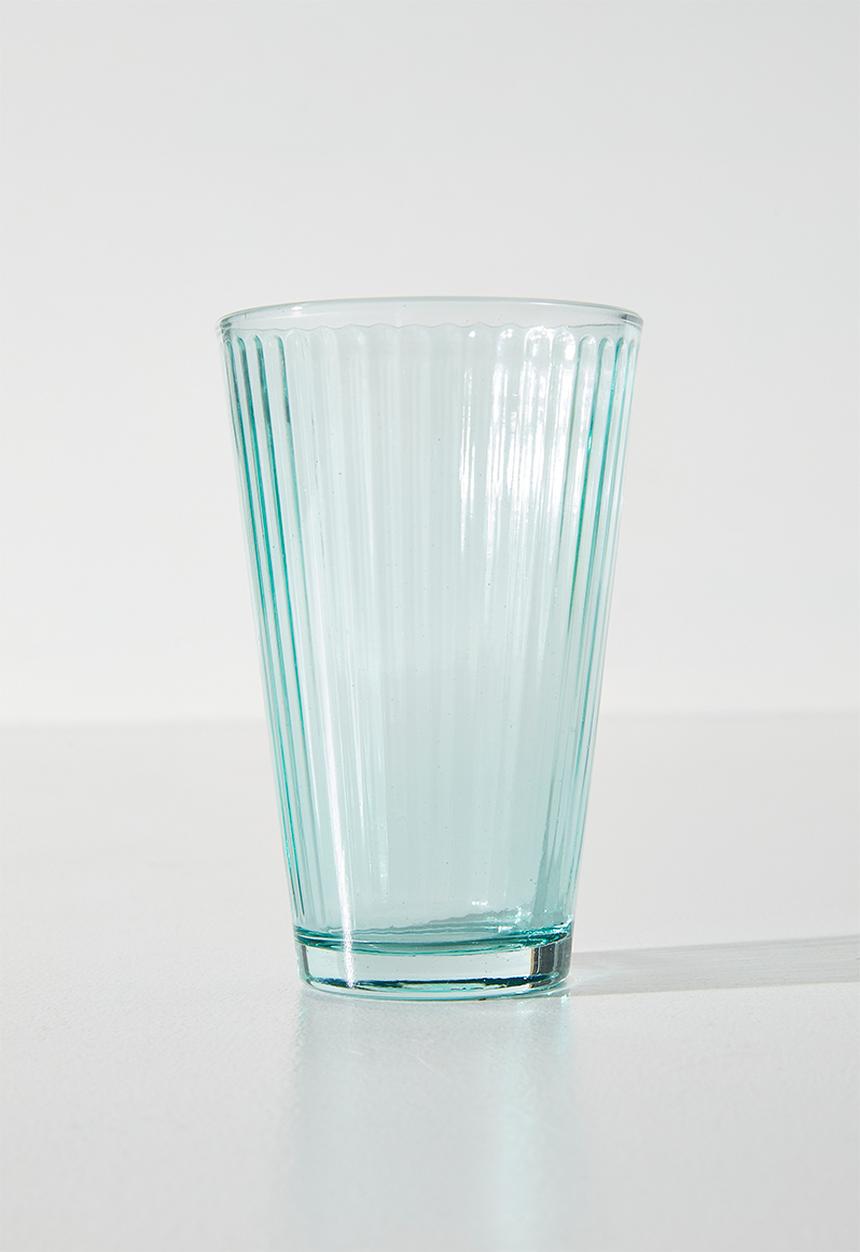 Excellent Houseware - Ribbed Aqua  Drinking Glass Set - 6pcs