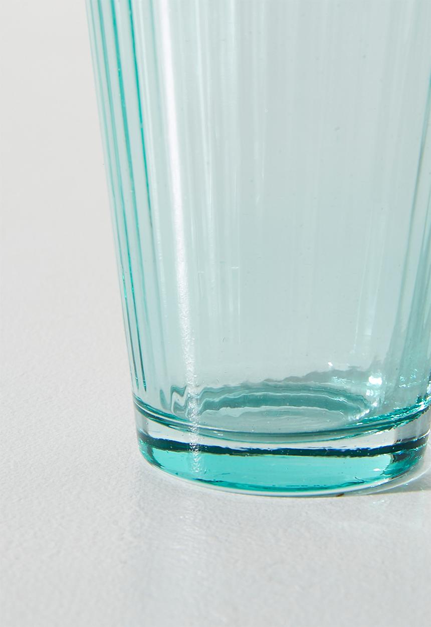 Excellent Houseware - Ribbed Aqua  Drinking Glass Set - 6pcs