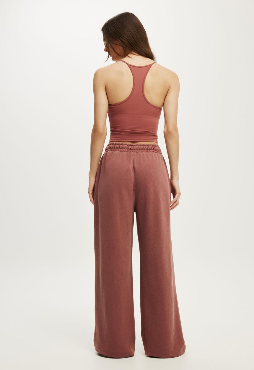 Cotton On - Active Fleece Utility Sweatpant - Washed Emberdust