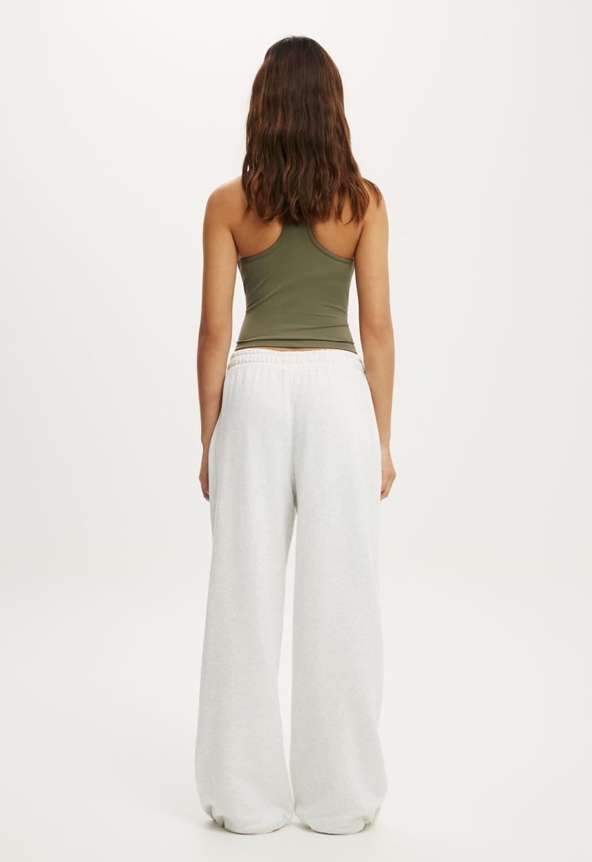 Cotton On - Active Fleece Utility Sweatpant - Light Grey Marle