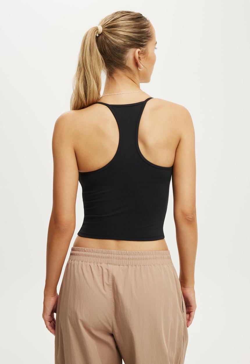 Cotton On - Ultra Soft V Neck Racer Back Tank - Black