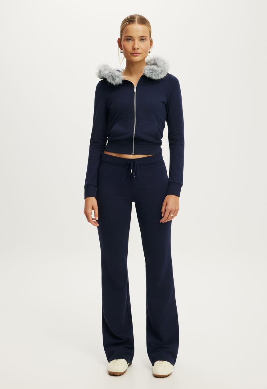 Cotton On - Sculpt Fleece Bootleg Sweatpant - Prep Sport Navy