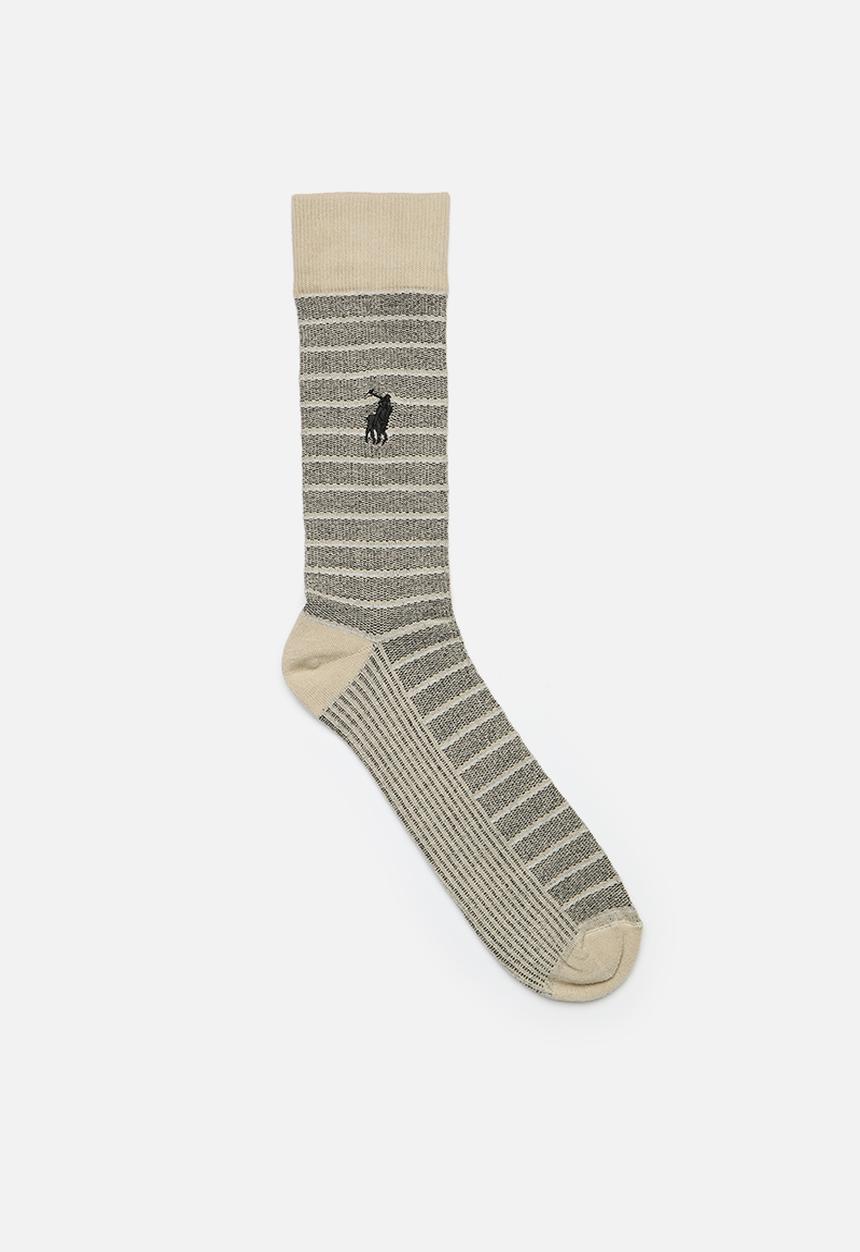 POLO - Fine Stripe Sock - Stone