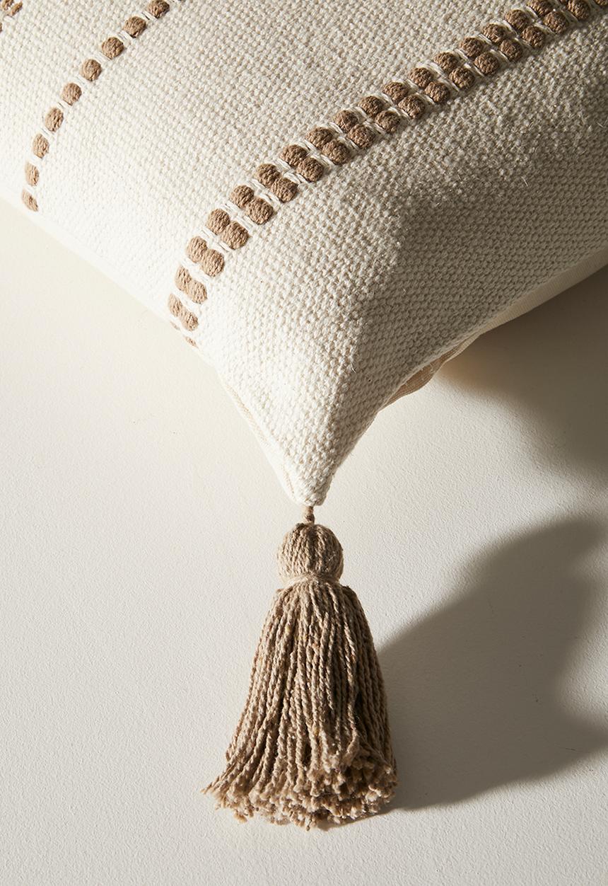 Sixth Floor - Vesper Stripe stitched Cushion Cover - Natural