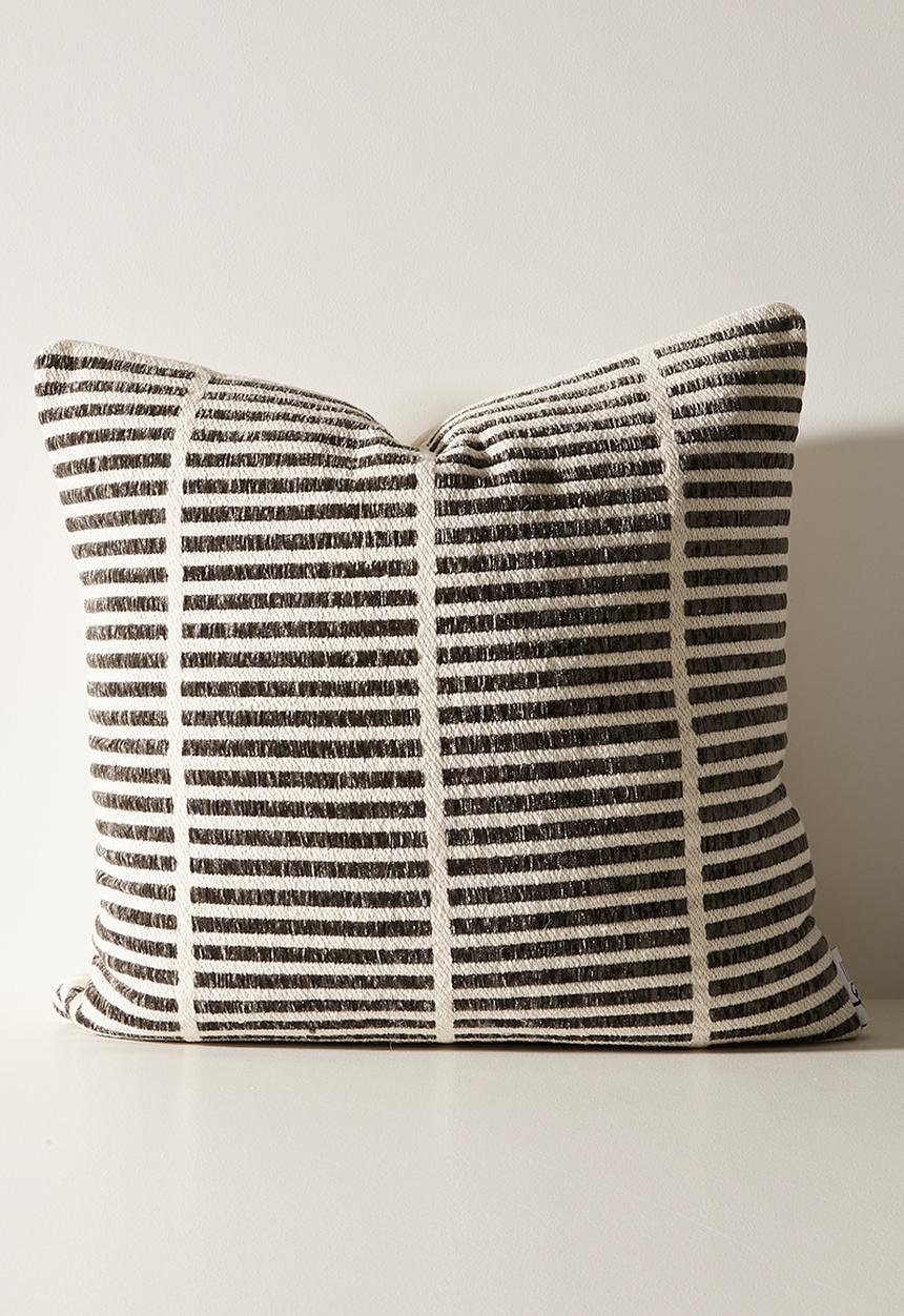 Sixth Floor - Alis Woven Stripe Scatter - Charcoal