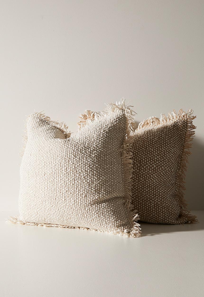 Sixth Floor - Sable Shaggy Scatter Cushion Cover - Ivory