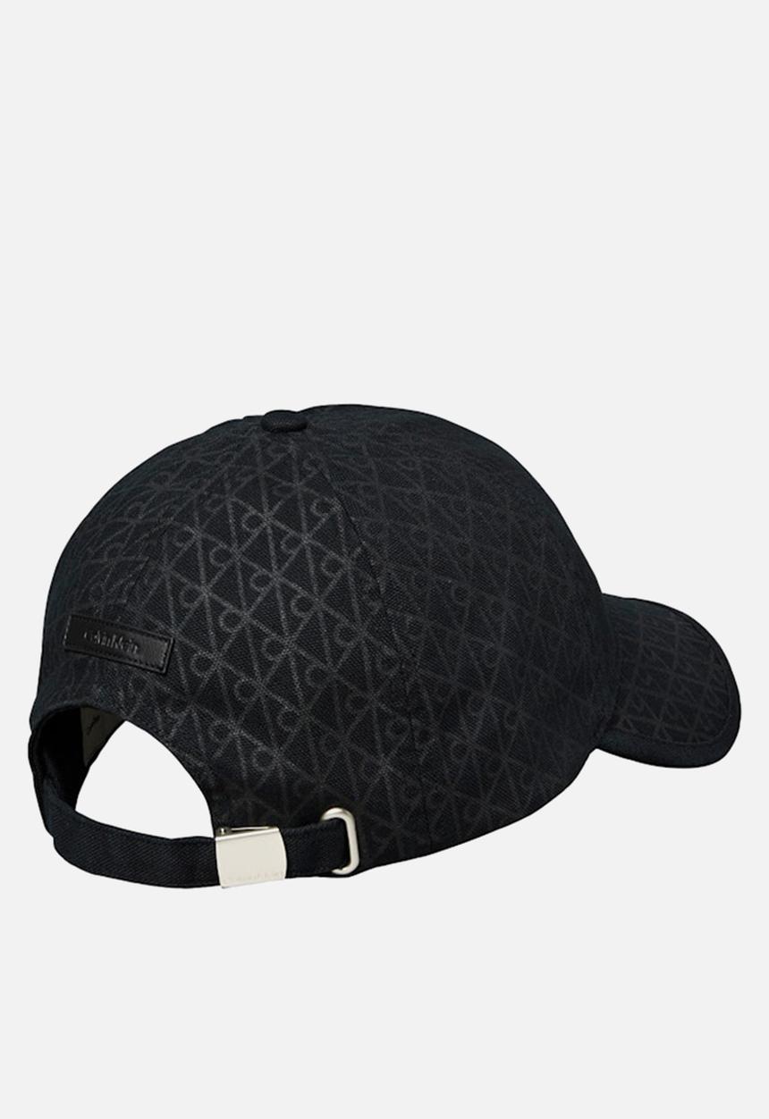 Calvin Klein - Emblem Print W Leather Patch Cap - Charcoal Aop