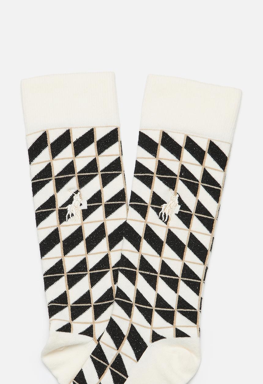 POLO - Checkboard Abstract Sock - Milk