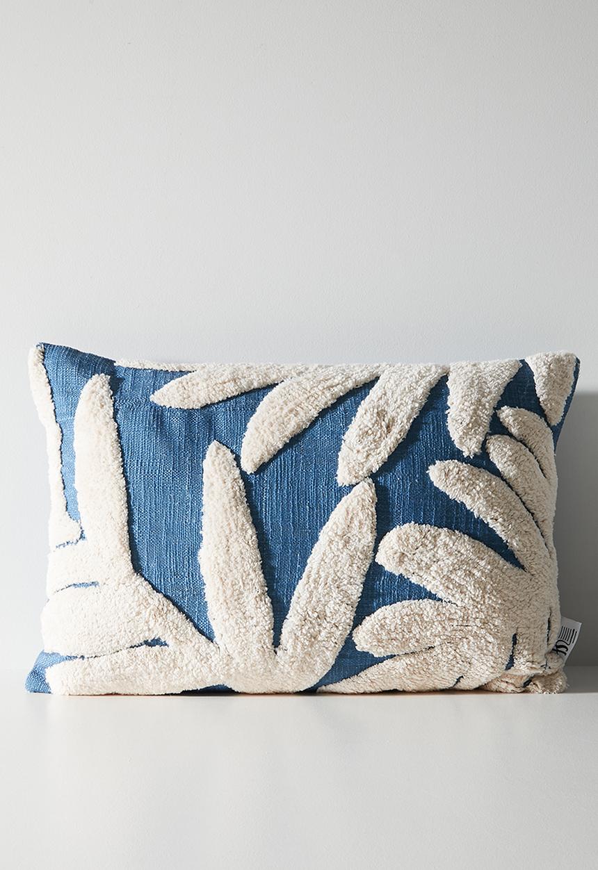 Sixth Floor - Embroidered foliage Scatter - Sky