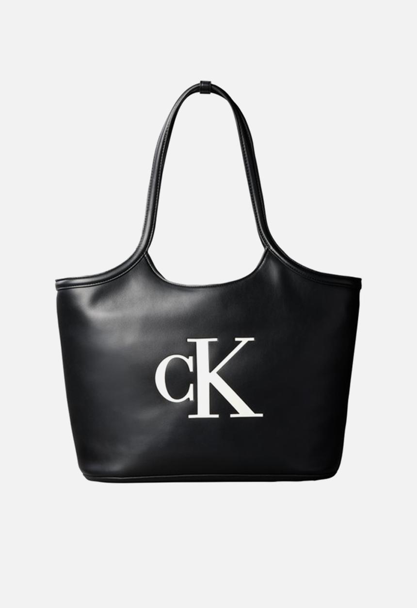 Calvin Klein - Bold Ck Shopper Handbag-Black/White