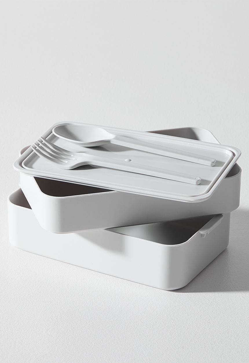 Excellent Houseware - 2 Tier Lunch Box - Grey