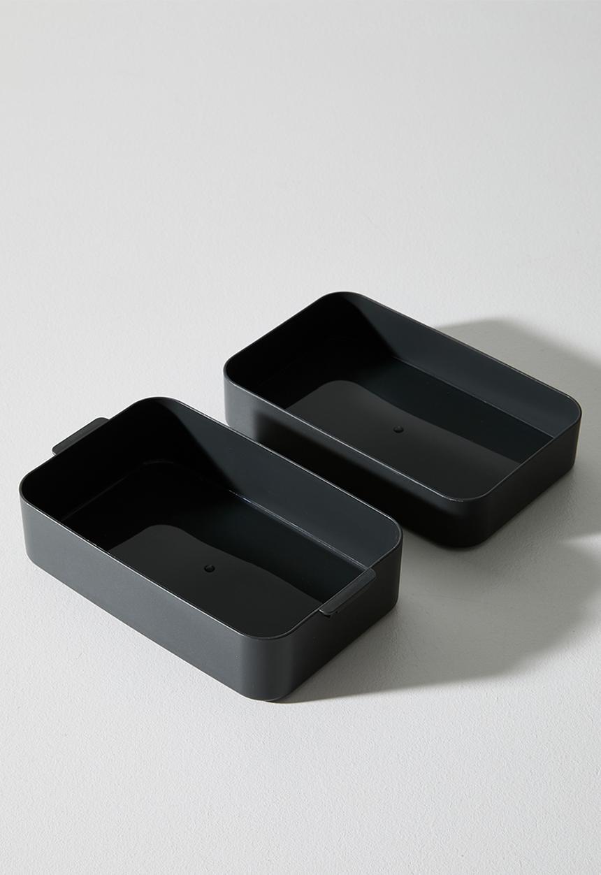 Excellent Houseware - 2 Tier Lunch Box - Black