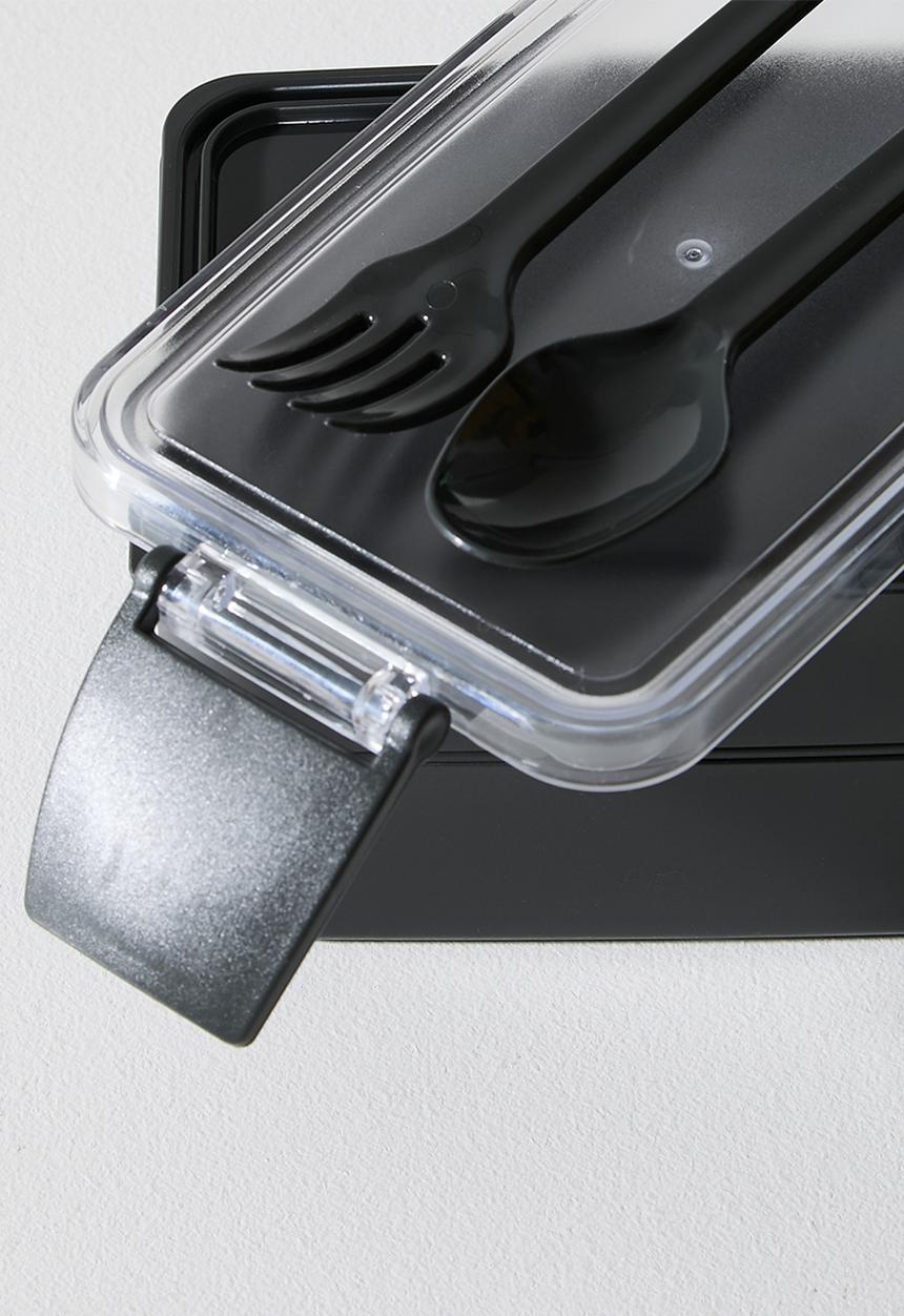Excellent Houseware - 2 Tier Lunch Box - Black
