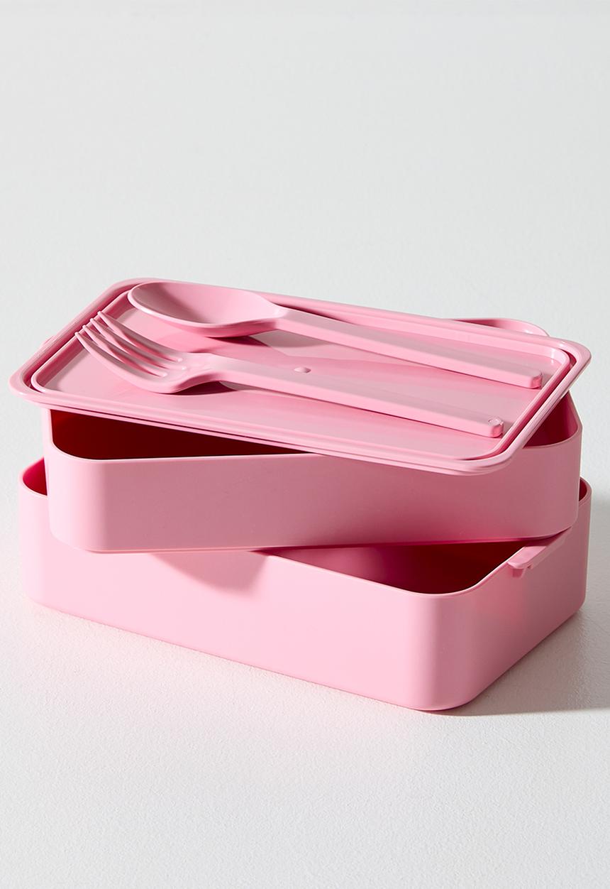 Excellent Houseware - 2 Tier Lunch Box - Pink