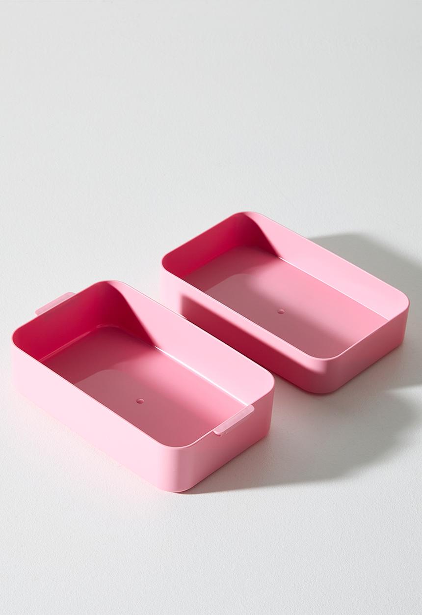 Excellent Houseware - 2 Tier Lunch Box - Pink