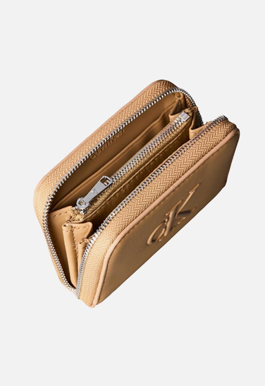 Calvin Klein - Bold Ck Medium Zip Around Wallets-Tannin