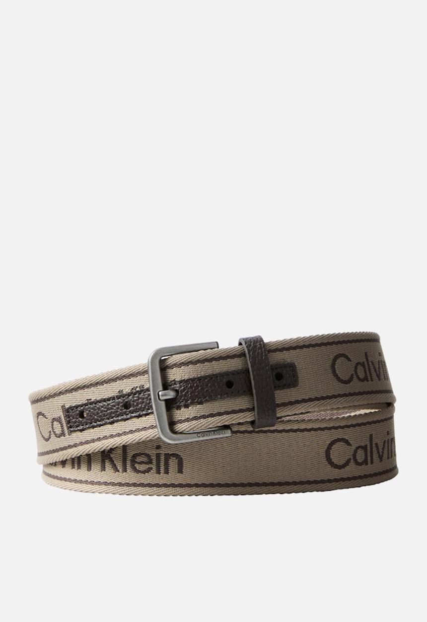 Calvin Klein - Short Round Buckle Webbing 35Mm - Neutrals