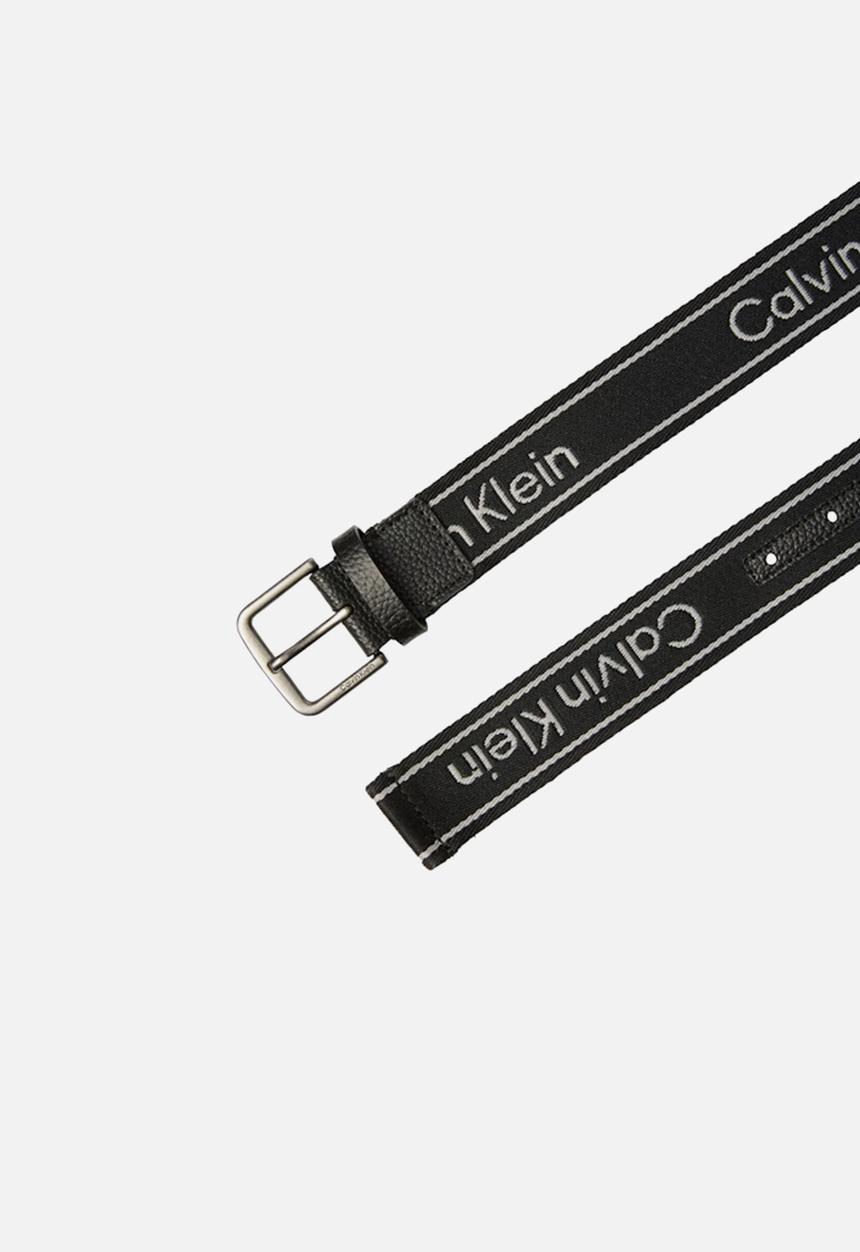 Calvin Klein - Short Round Buckle Webbing 35Mm - Black