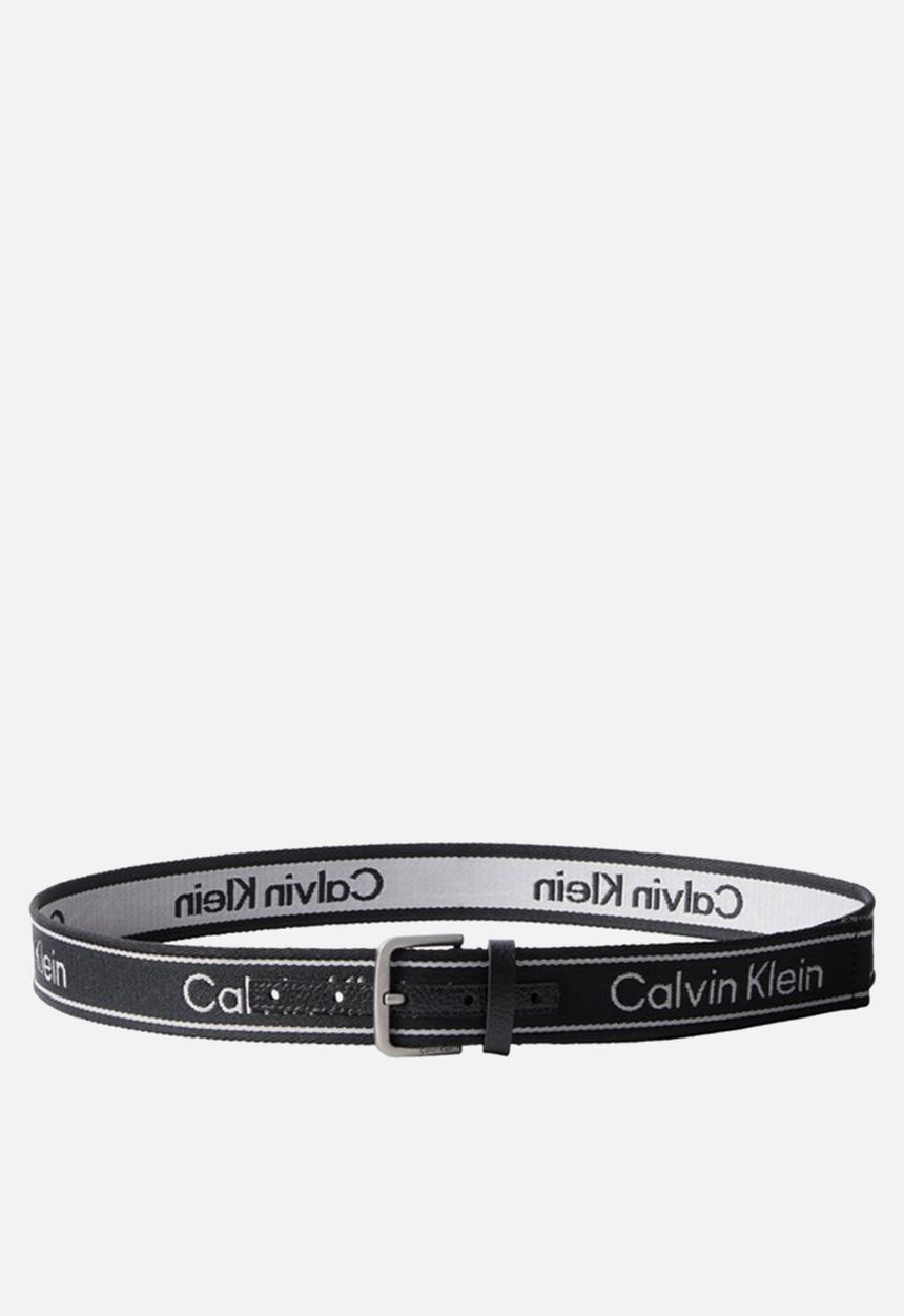 Calvin Klein - Short Round Buckle Webbing 35Mm - Black
