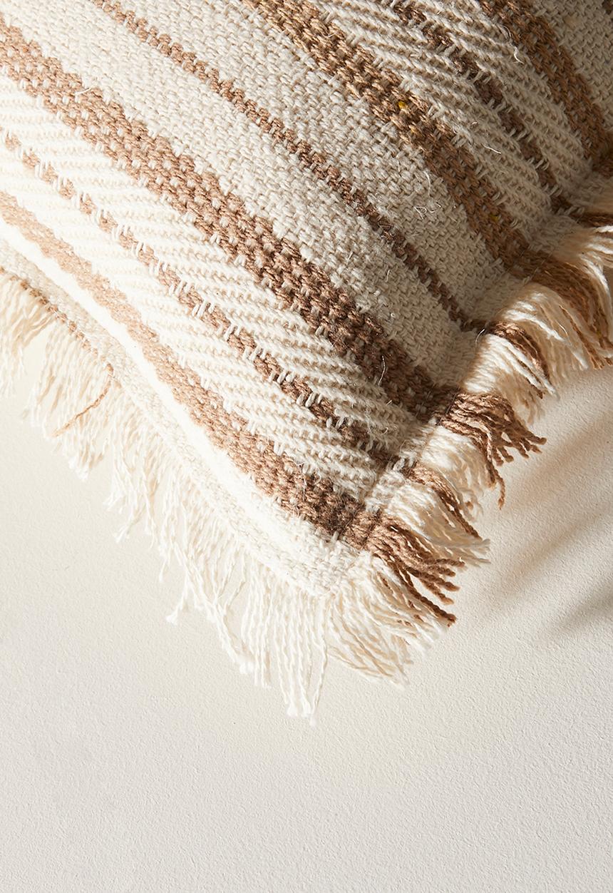 Sixth Floor - Evern Woven Stripe Cushion Cover - Natural