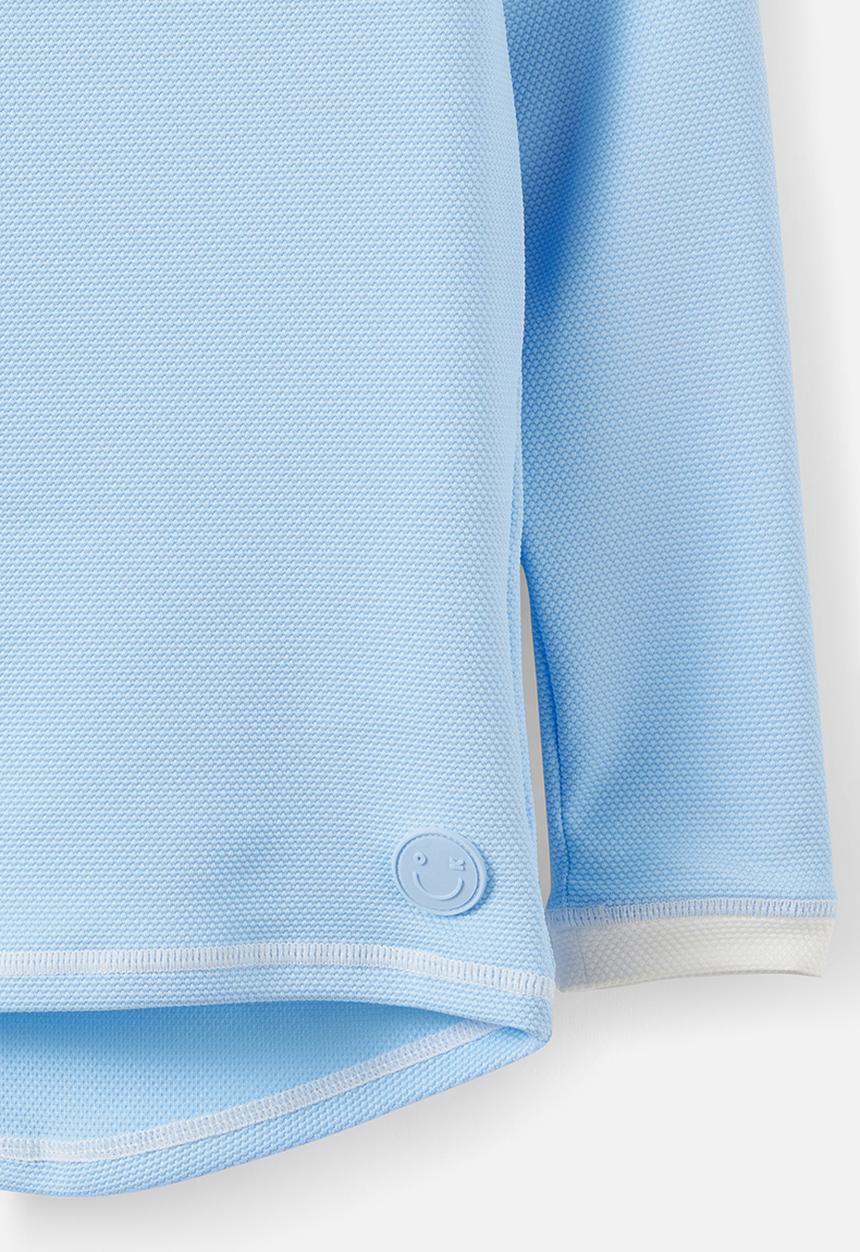 Cotton On - Flynn Long Sleeve Raglan Rash Vest -  Cloud Blue/Vanilla