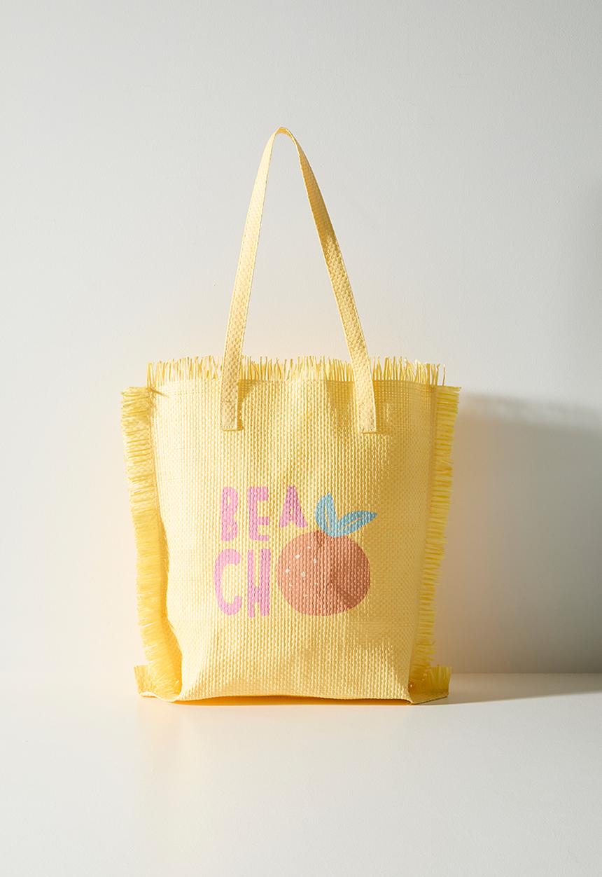 H&S - Straw Beach Bag - Yellow