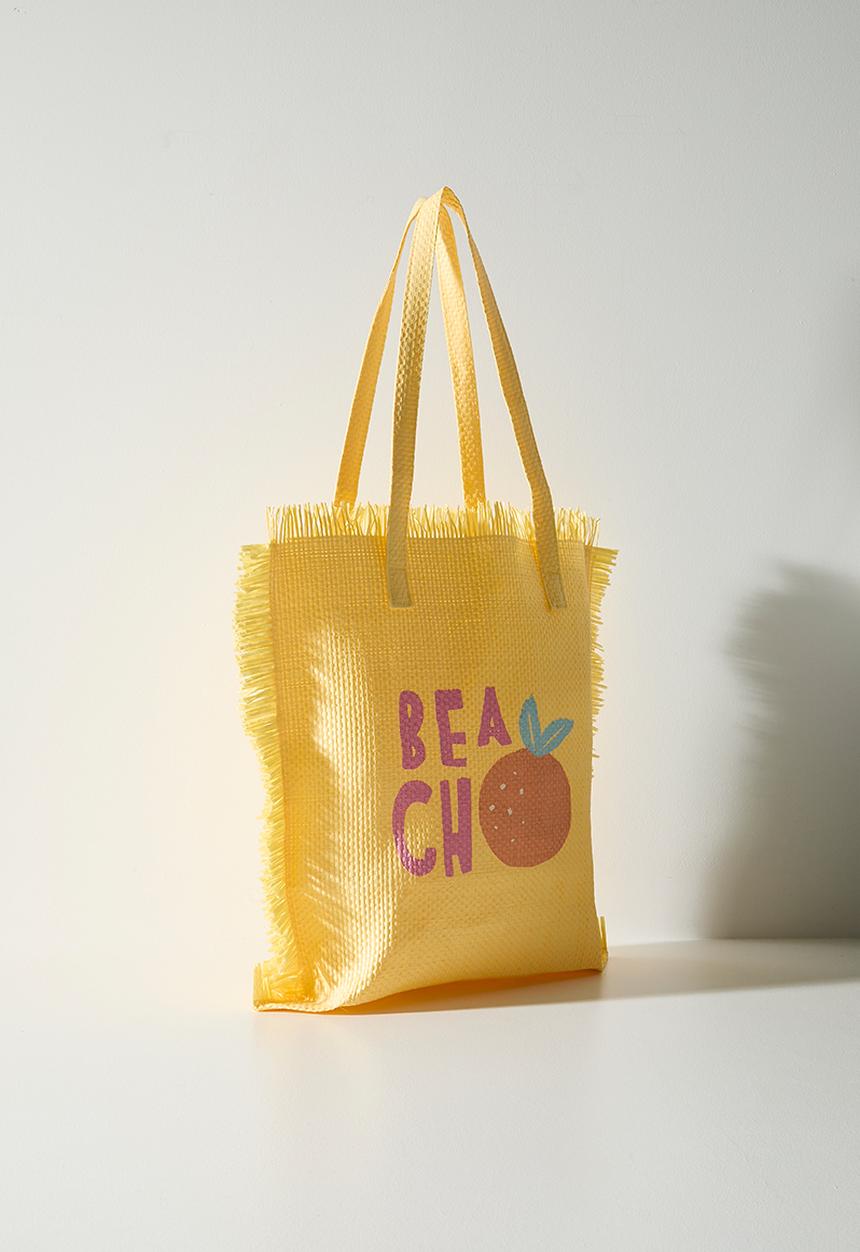 H&S - Straw Beach Bag - Yellow
