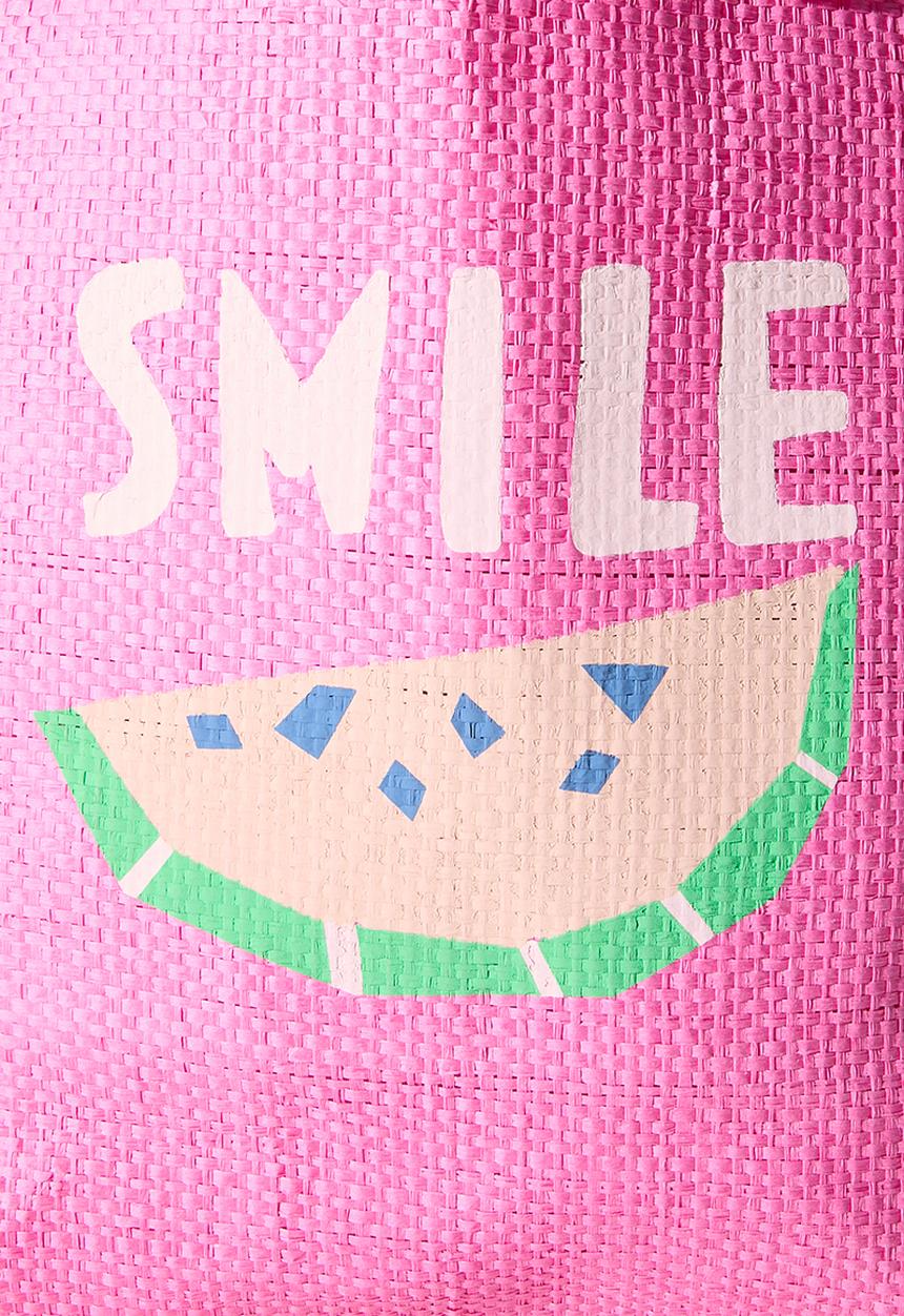 H&S - Straw Beach Bag - Pink