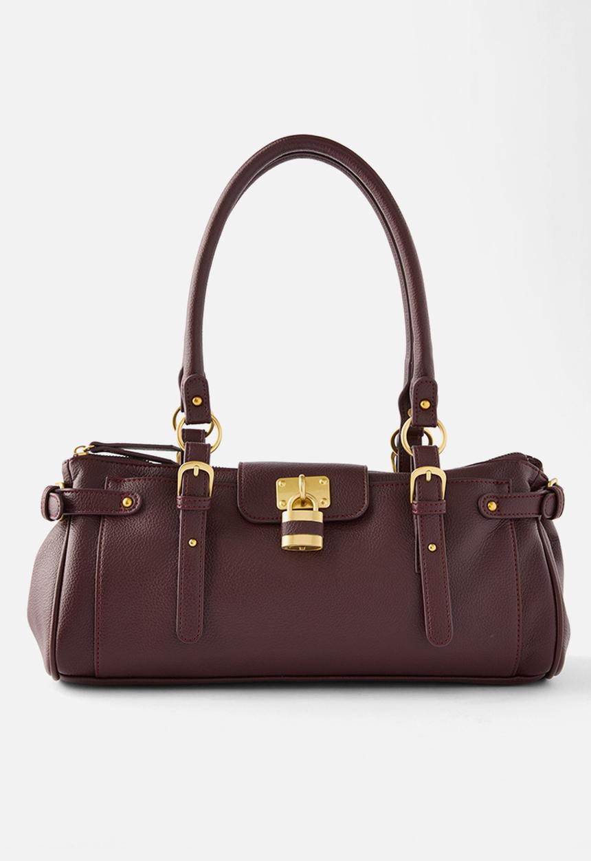 Rubi - Claudia Tote Bag - Burgundy Plum Pu