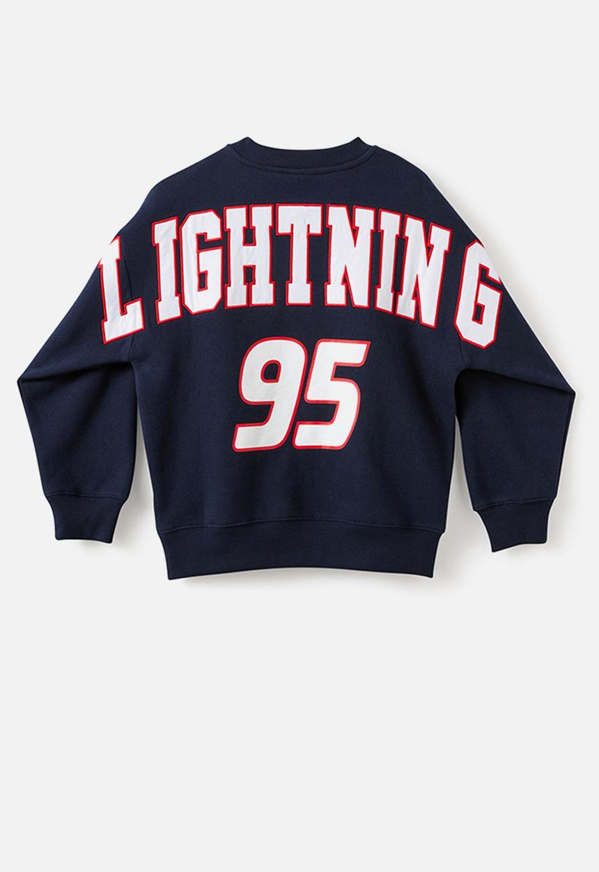 Cotton On - License Sammy Oversize Crew - Lcn Dis Squid Ink/Lightning Mcqueen 95