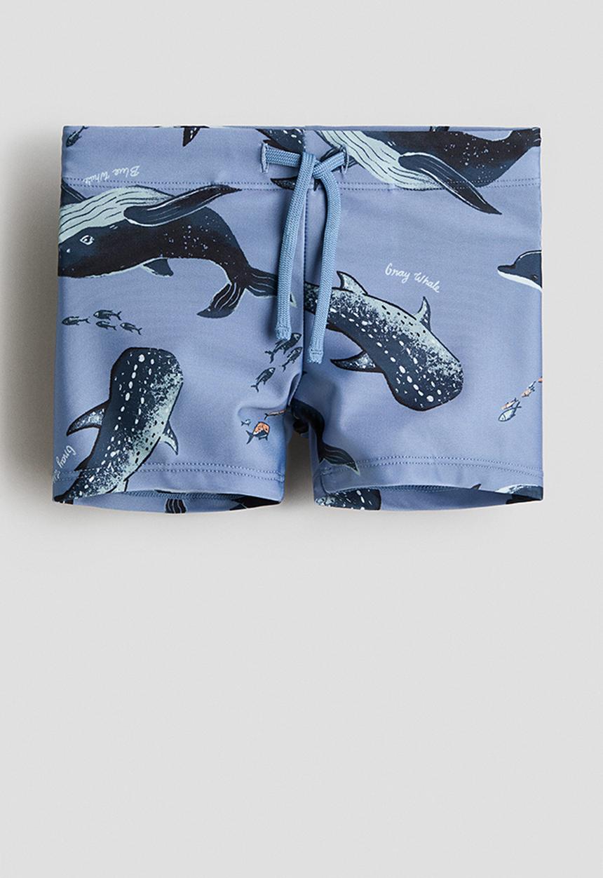 H&M - Printed swimming trunks - blue/whales