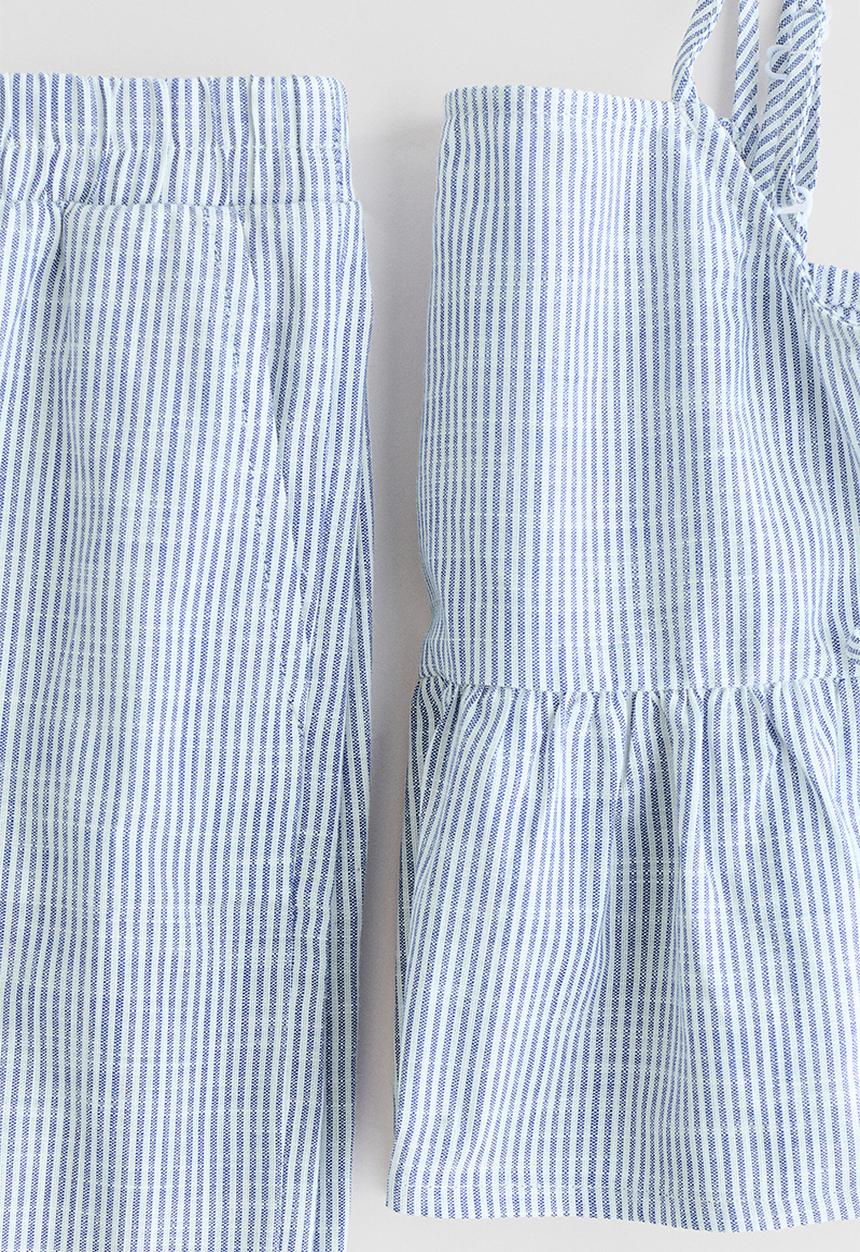 H&M - 2-piece seersucker set - blue/striped