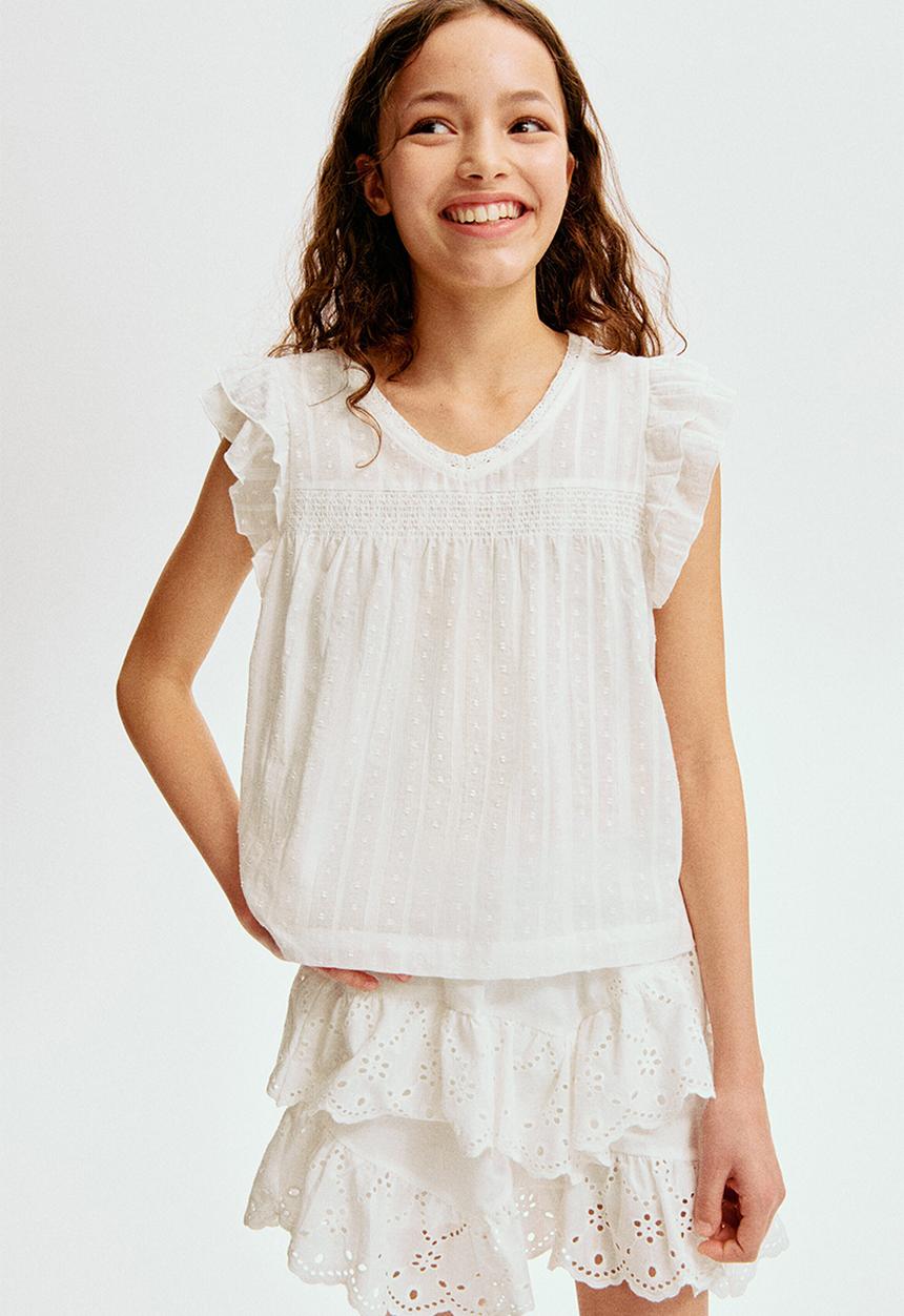 H&M - Broderie anglaise cotton skirt - white