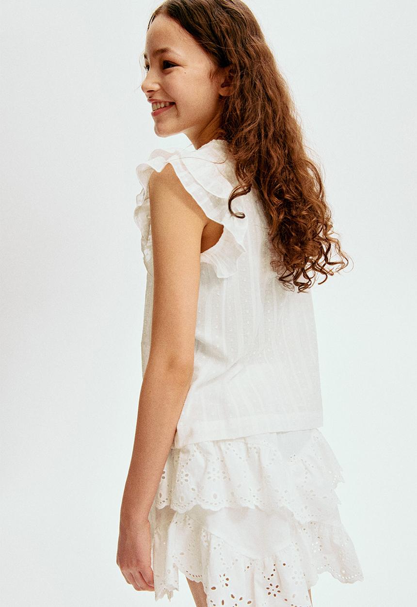 H&M - Broderie anglaise cotton skirt - white