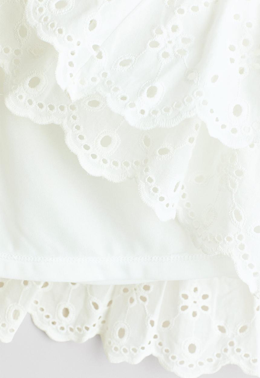 H&M - Broderie anglaise cotton skirt - white