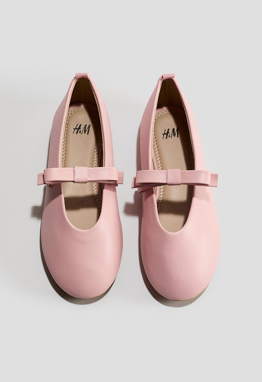 H&M - Appliqu?d ballet pumps - light pink