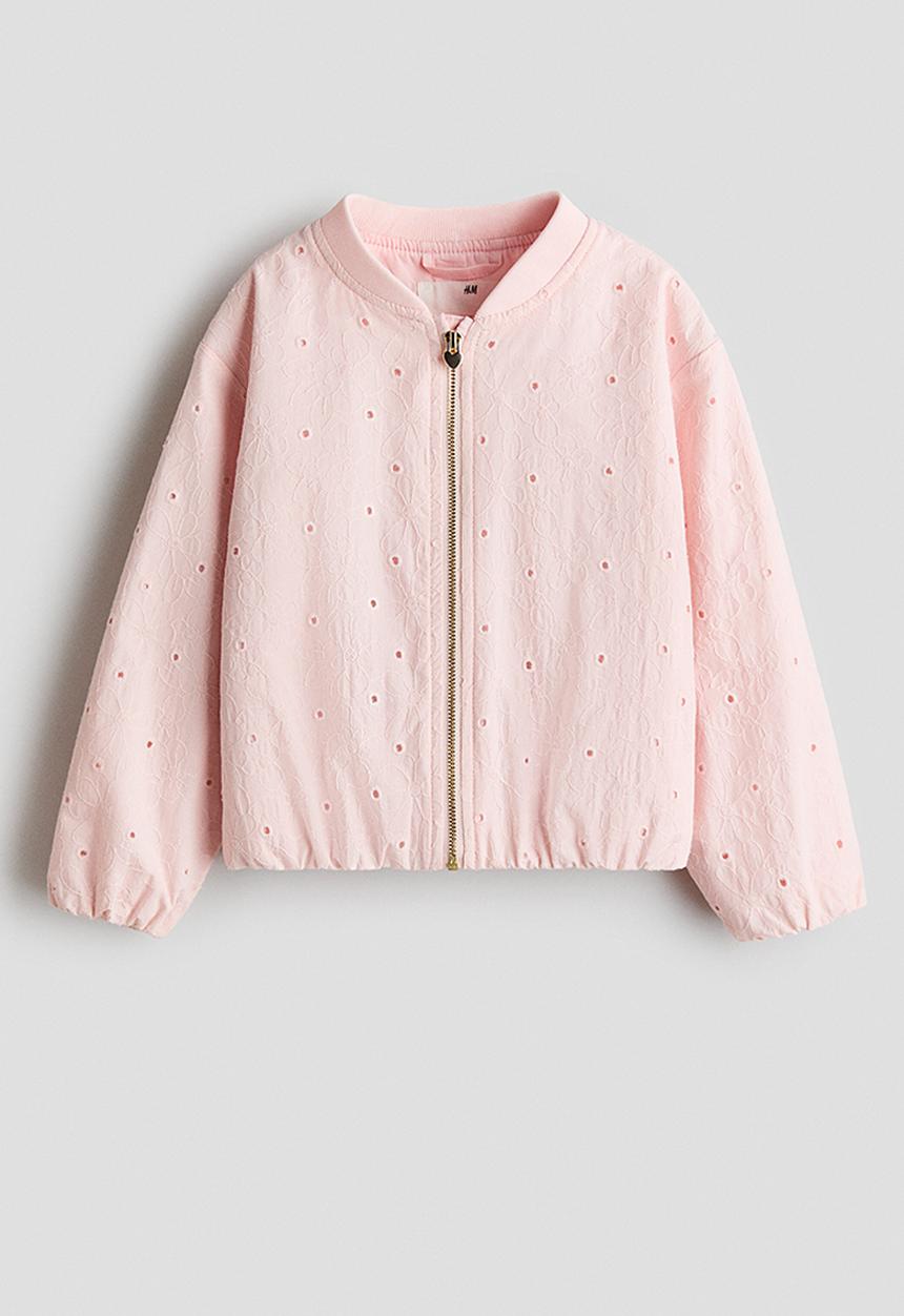 H&M - Broderie anglaise blouson jacket - light pink