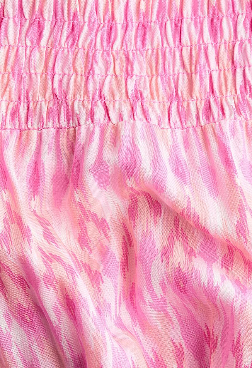 H&M - Tiered skirt - light pink/patterned