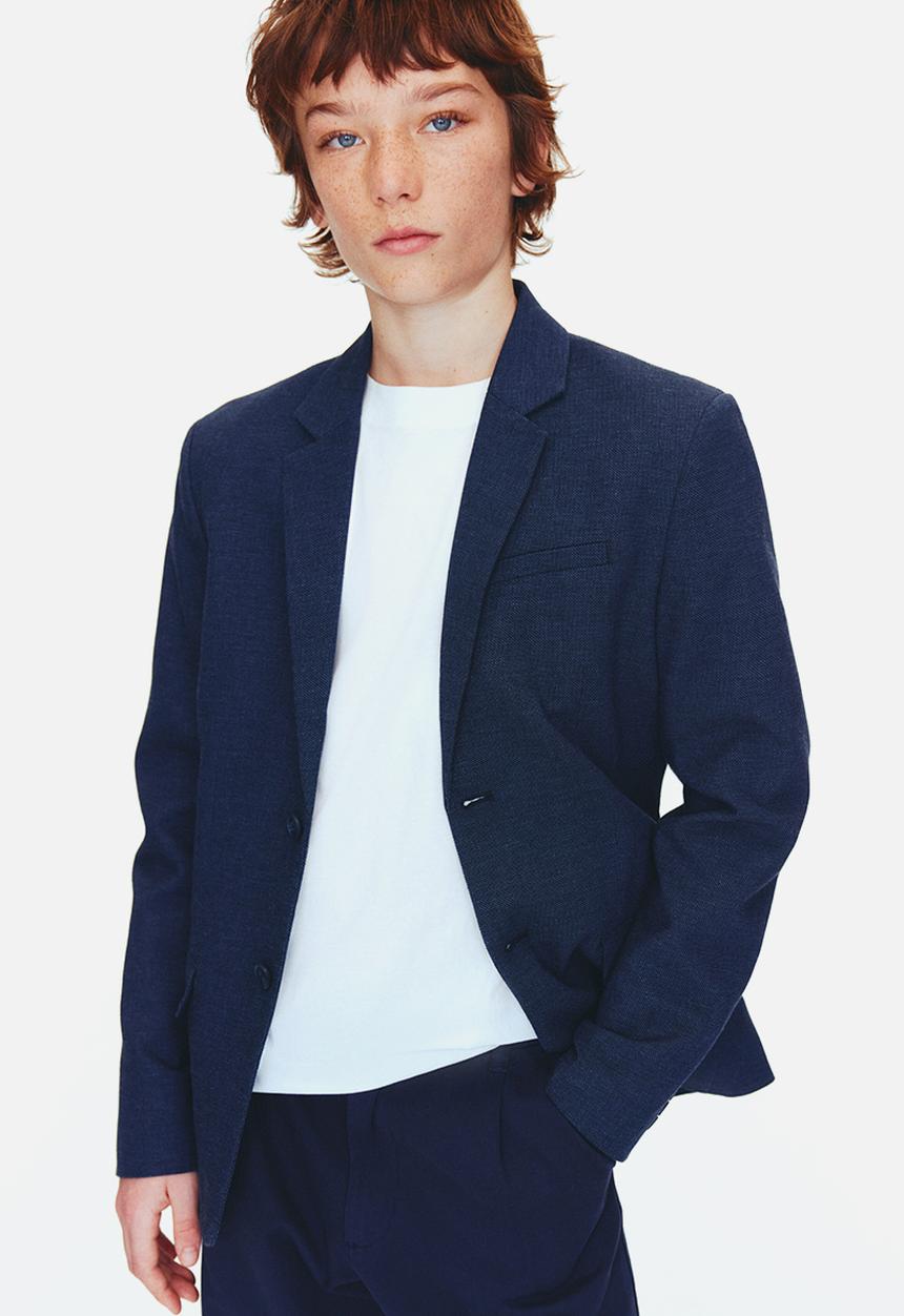 H&M - Linen-blend jacket - navy blue