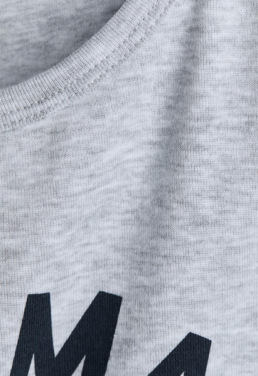 H&M - Printed t-shirt - light grey marl/palma
