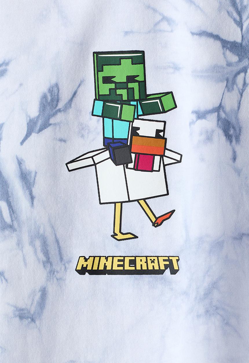 H&M - Printed t-shirt - light blue/minecraft