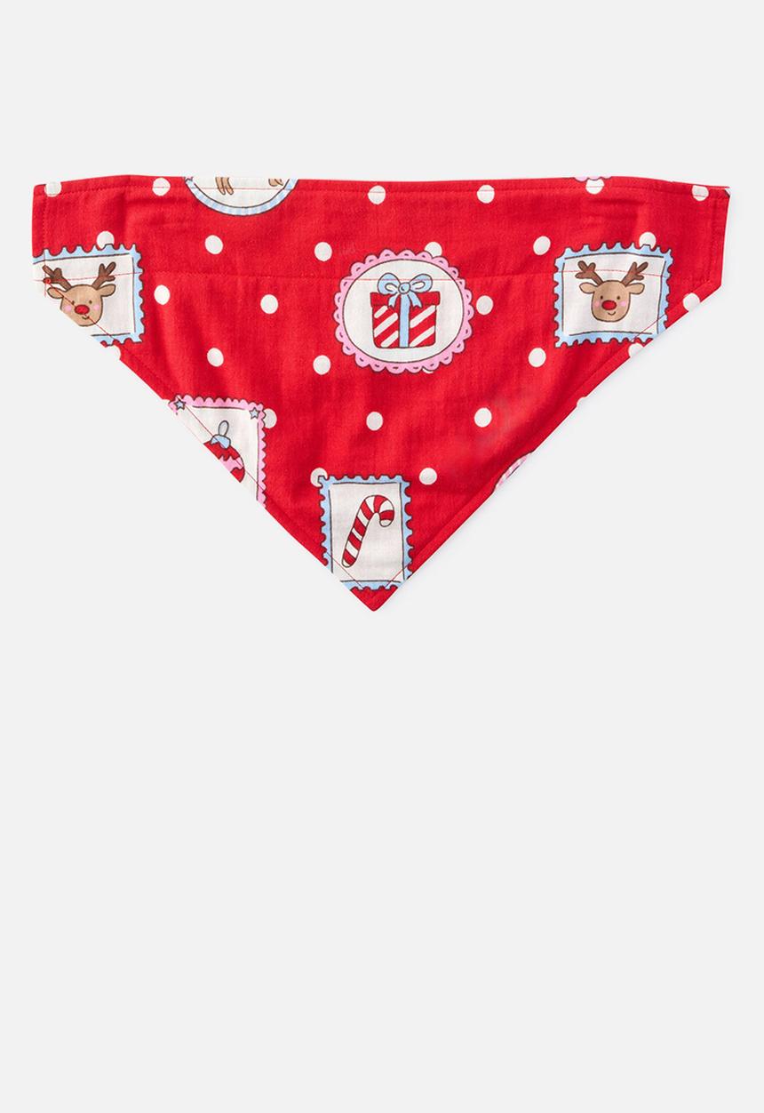 Cotton On - Pet Bandana Family Xmas - Varsity Red/Rudolph Spot