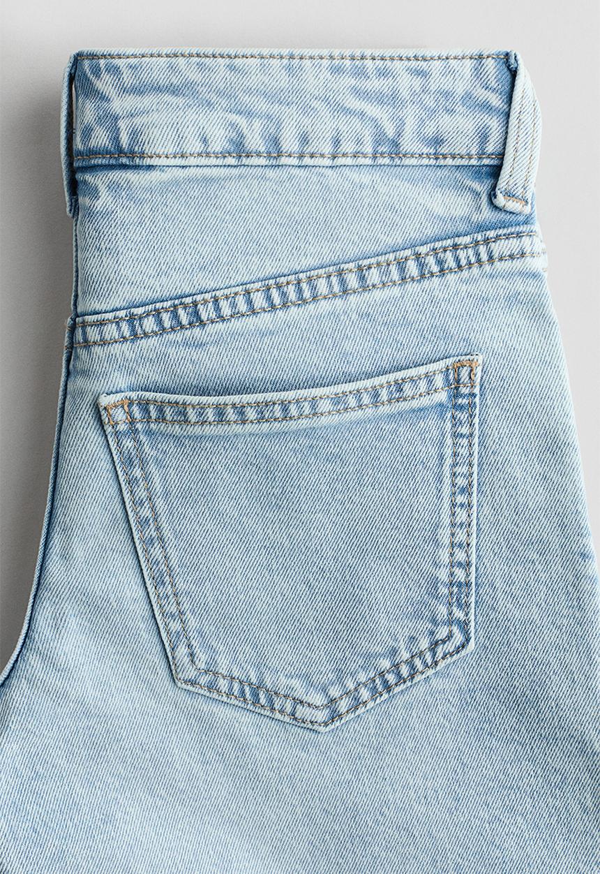 H&M - Wide leg low denim shorts - light denim blue