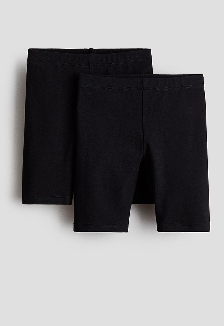 H&M - 2-pack cotton cycling shorts - black