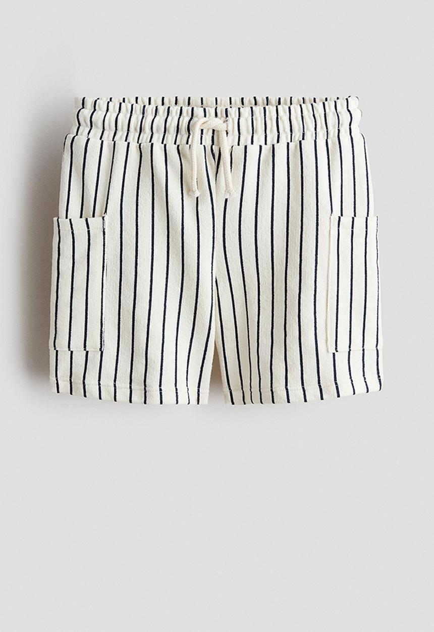 H&M - Textured jersey shorts - cream/striped