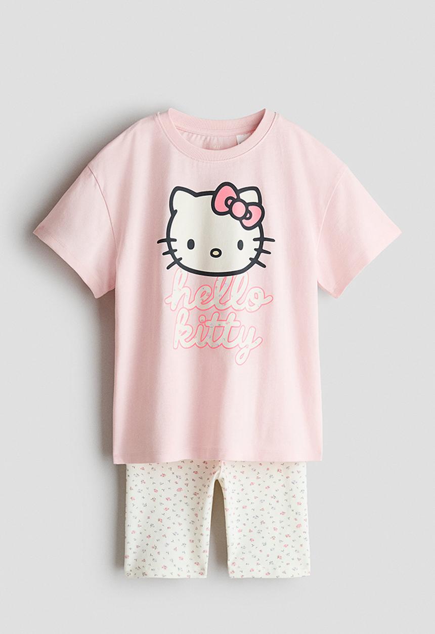 H&M - 2 Piece printed cotton set - light pink/hello kitty