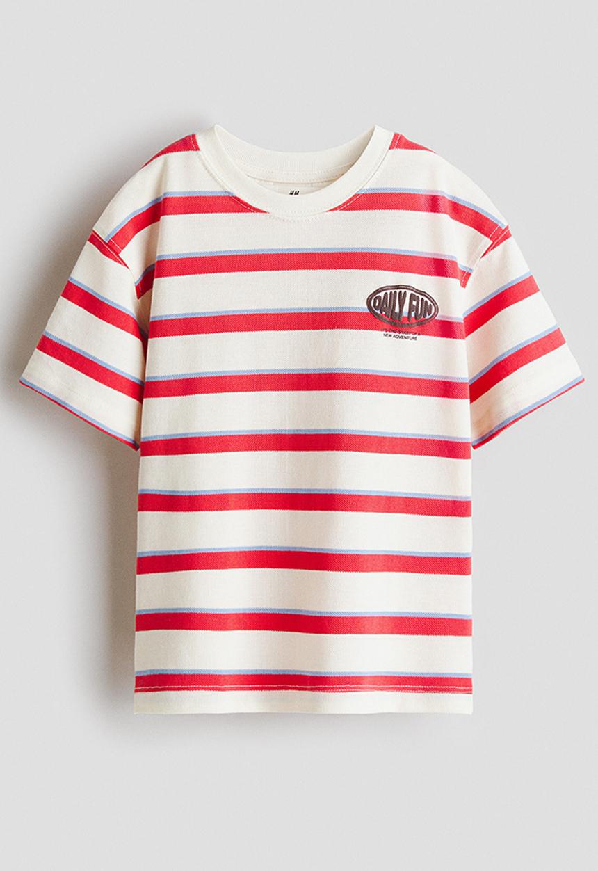 H&M - Printed pique T-shirt - red/daily fun